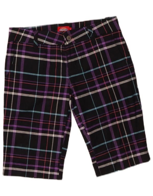 Dickies Bermudas Chinos para Mujer US 3 XS W28 Algodón a Cuadros Negro