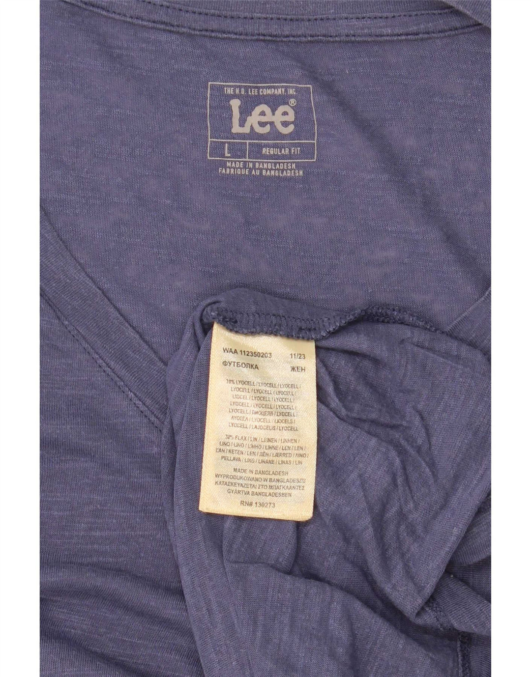Lee Camiseta Regular Fit para Mujer UK 46 Large Lyocell Azul