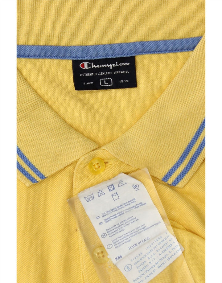 Champion Polo Para Hombre De Algodón Amarillo Grande
