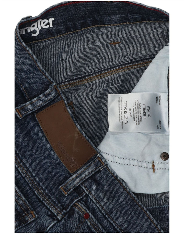 Wrangler Vaqueros rectos para hombre W34 L32 Algodón azul