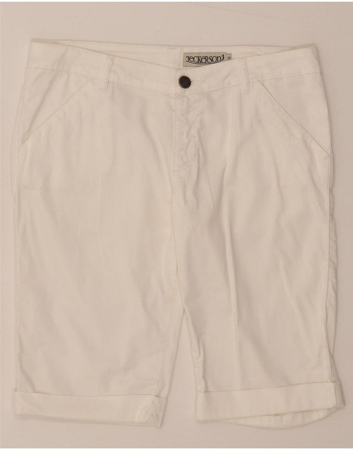 Pantalones cortos casuales para mujer Jeckerson W29 Algodón blanco mediano