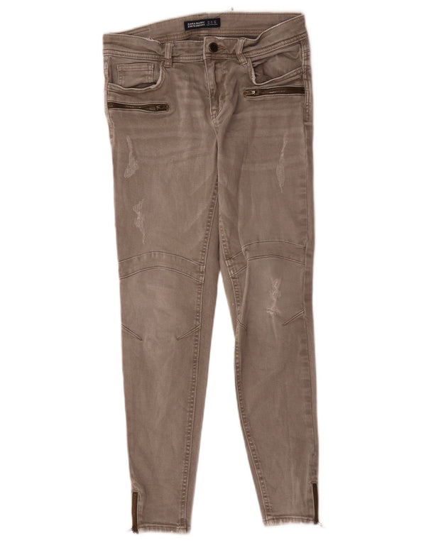 Zara Vaqueros pitillo para mujer EU 38 Small W28 L26 Algodón gris
