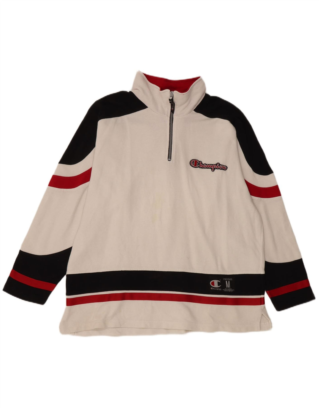 Champion Sudadera Con Gráfico Y Cuello Con Cremallera Jumper Medium White Colorblock