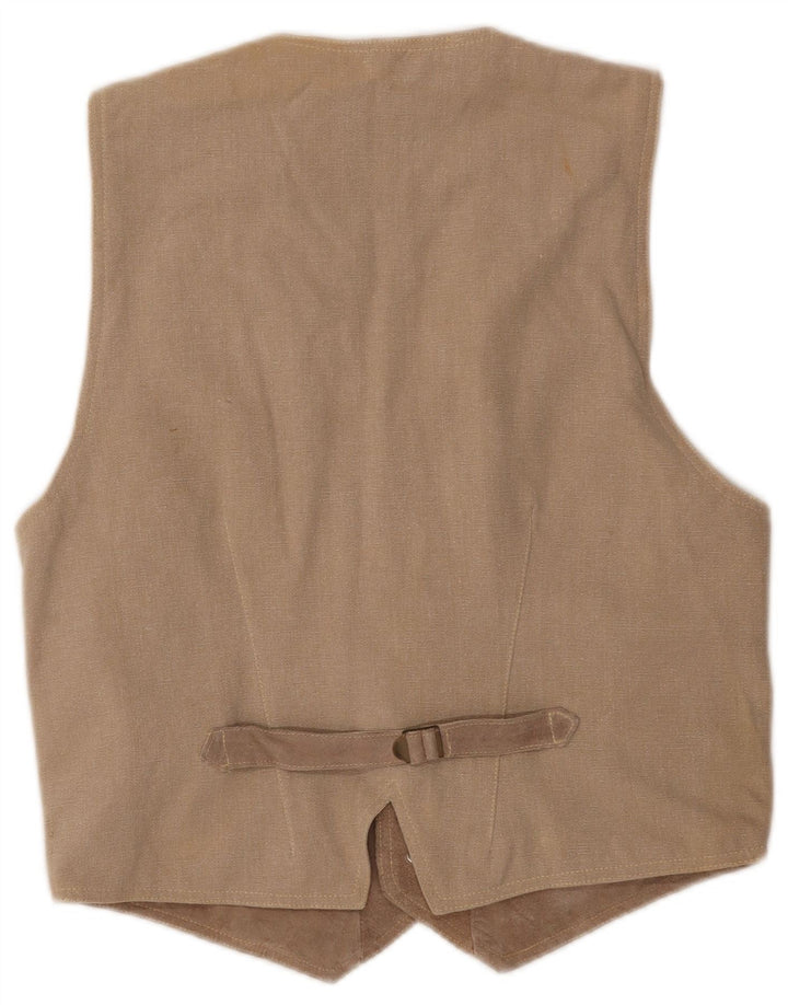 El Charro Chaleco De Ante Para Hombre Cuero Beige Medio