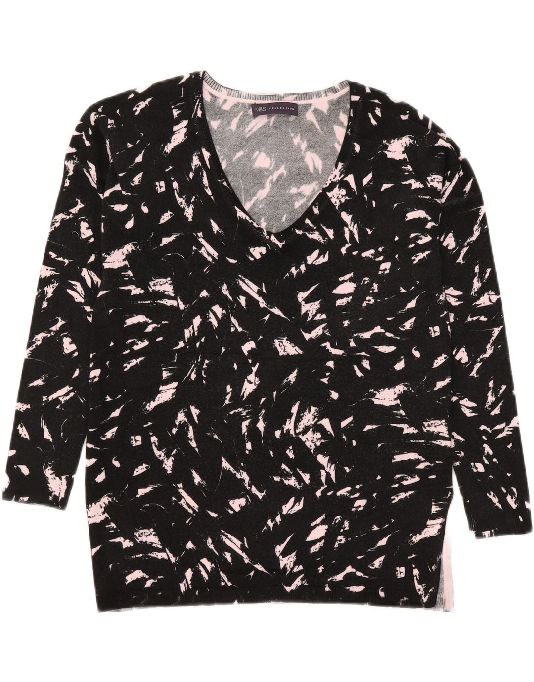 Marks & Spencer Suéter con Cuello en V para Mujer UK 8 Small Negro
