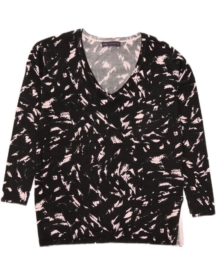 Marks & Spencer Suéter con Cuello en V para Mujer UK 8 Small Negro