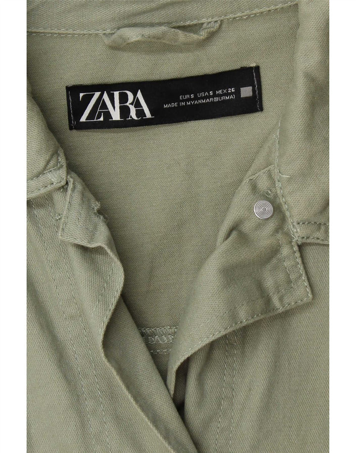 Zara Hombre Chaqueta utilitaria extragrande UK 10 Small Algodón verde