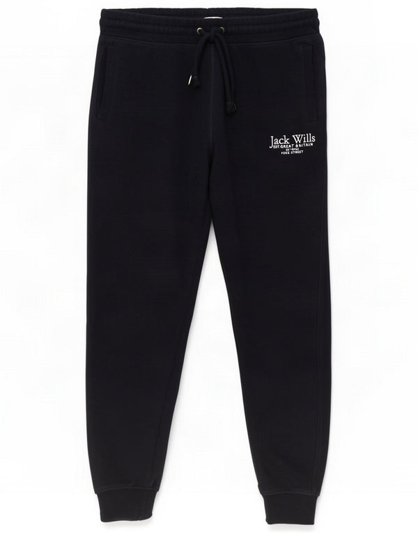 Jack Wills Pantalones de chándal ajustados con estampado gráfico para hombre Joggers Large Azul marino