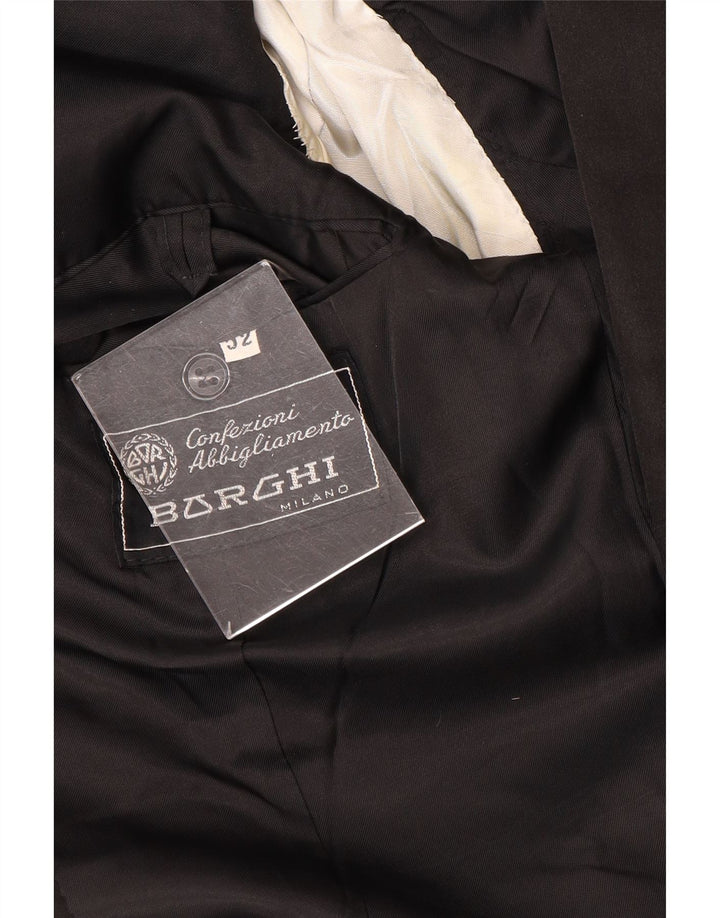 Traje vintage para hombre de 1 botón y 2 piezas IT 52 XL W32 L30 Negro