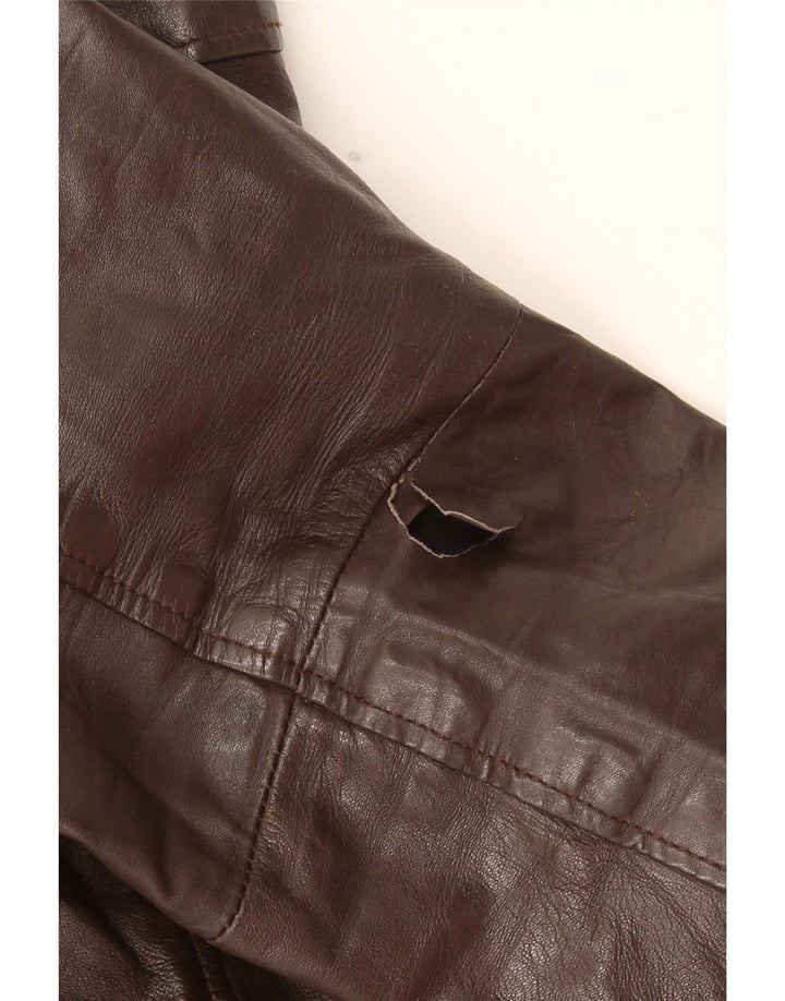 Jack & Jones Chaqueta de cuero para hombre Reino Unido 40 Grande Marrón