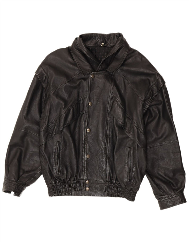 SAMANTA Chaqueta de cuero para hombre IT 52 XL Negro