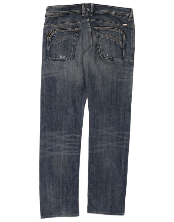 Diesel Hombre Poiak Vaqueros Rectos Desgastados W33 L34 Algodón Azul