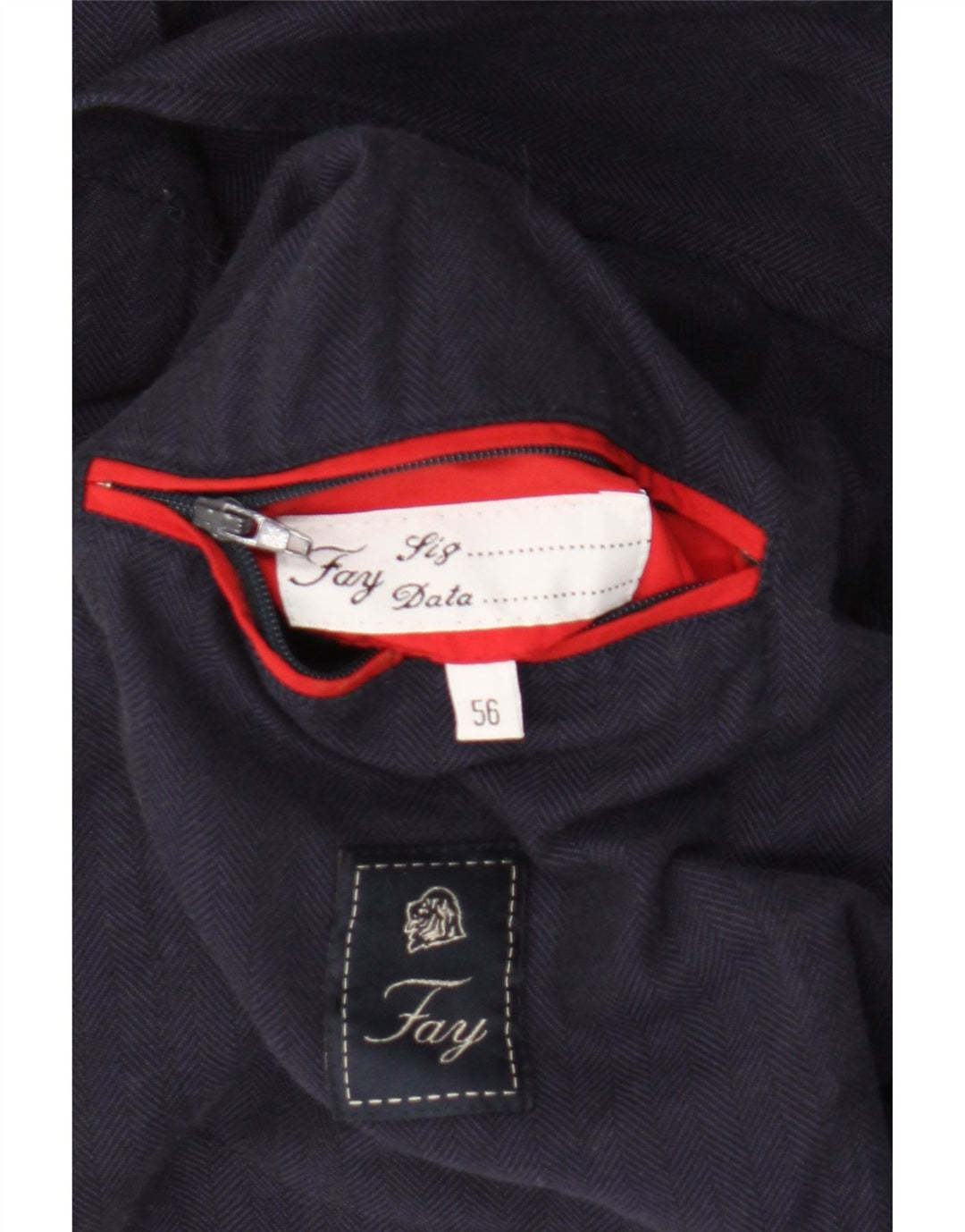 Fay Chaqueta tipo blazer de 3 botones para hombre IT 56 3XL Espiga azul marino