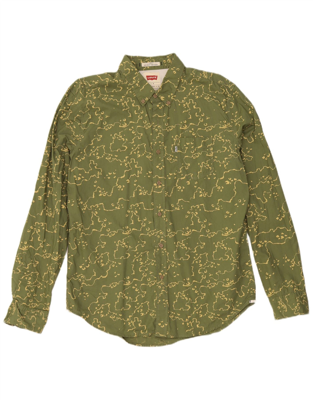 Camisa Levi's Slim Fit De Algodón Camuflaje Verde Grande Para Hombre