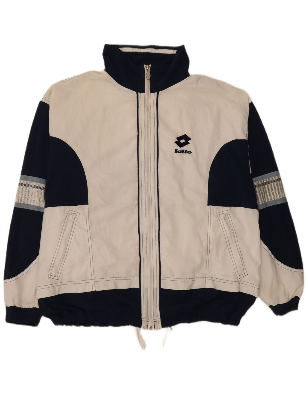LOTTO Chaqueta superior de chándal para hombre 2XL Poliéster color block blanco