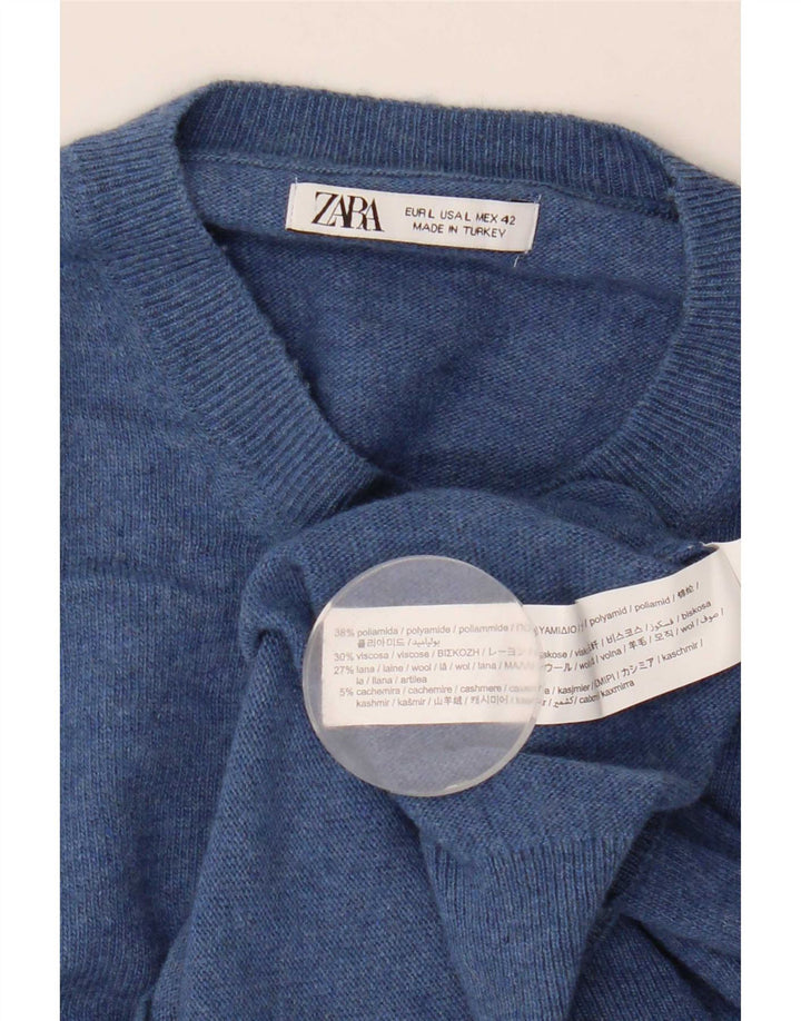 Zara Hombre Jersey Cuello Redondo Jersey Large Poliamida Azul