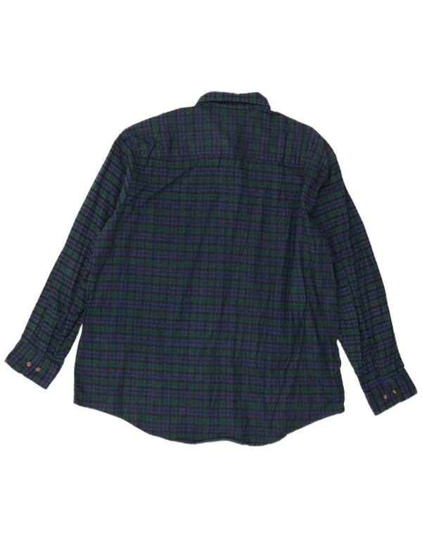 Camisa de franela vintage para hombre XL Algodón a cuadros verdes
