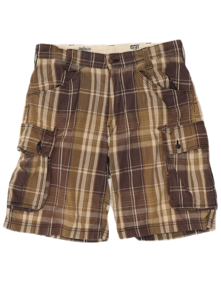 Levi's Hombre Shorts Cargo W32 Medium Algodón A Cuadros Multicolor
