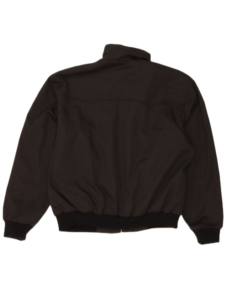 VINTAGE Mens Bomber Jacket UK 42 XL Black Polyester