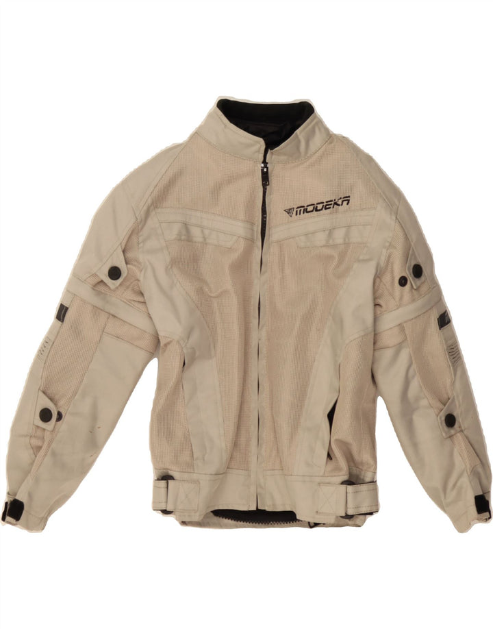 MODEKA Boys Motorcycle Racer Jacket 9-10 Years Beige Polyester Vintage Modeka and Second-Hand Modeka from Messina Hembry 