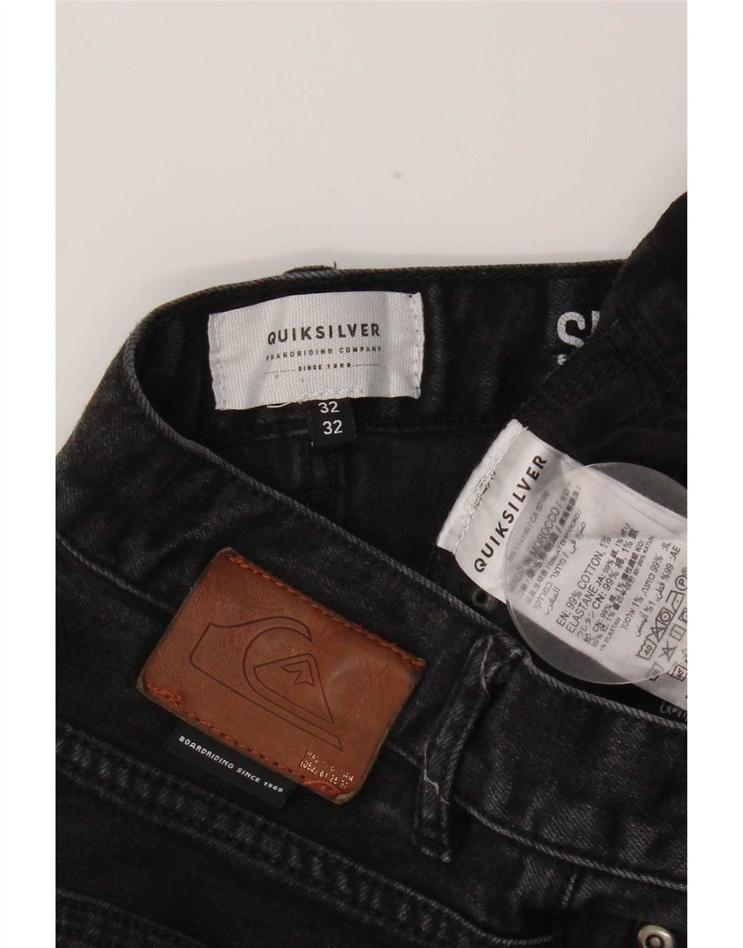Quiksilver Vaqueros Slim para Hombre W32 L32 Algodón Negro