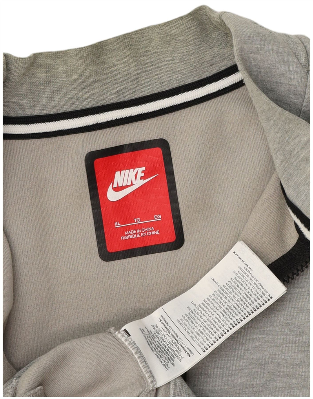Nike - Chaqueta de chándal para hombre, talla grande, algodón moteado gris
