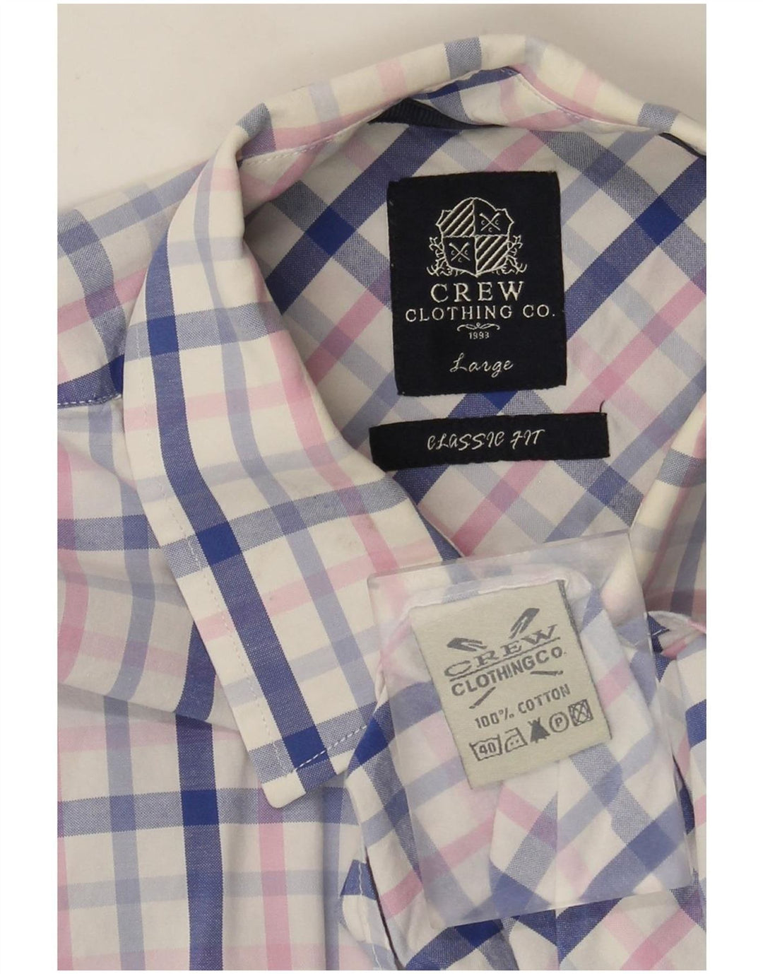 Crew Clothing Camisa de corte clásico para hombre Algodón a cuadros multicolor grande