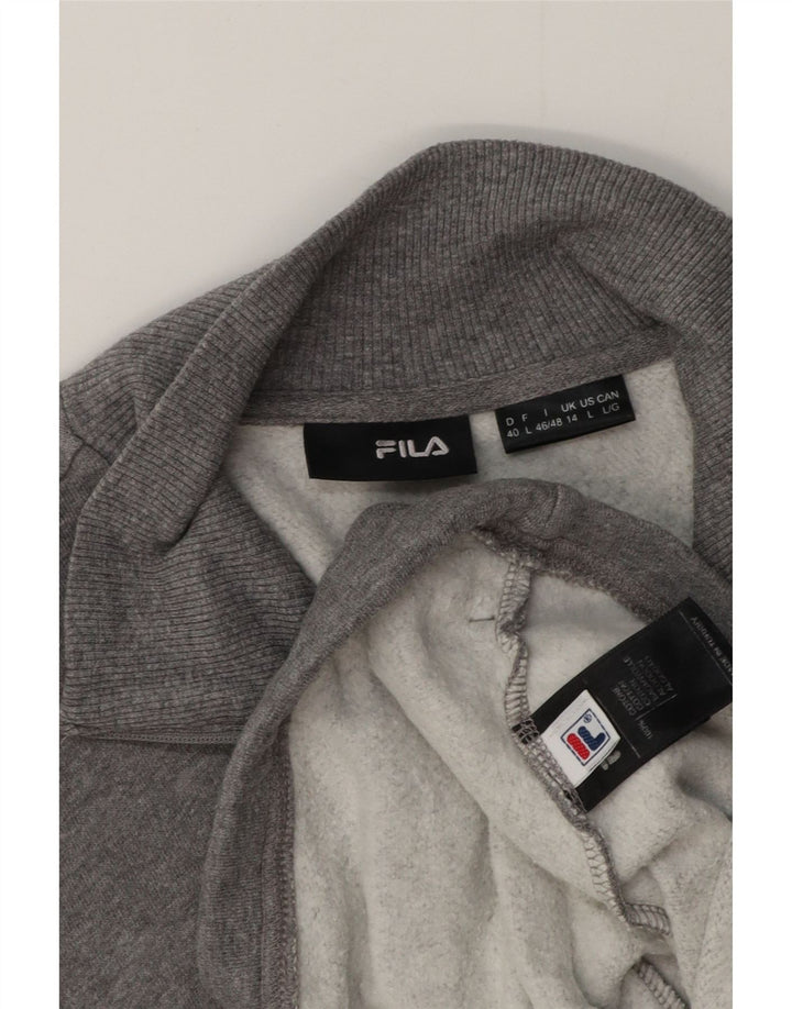 Fila - Chaqueta de chándal para mujer (talla 40), algodón moteado gris grande