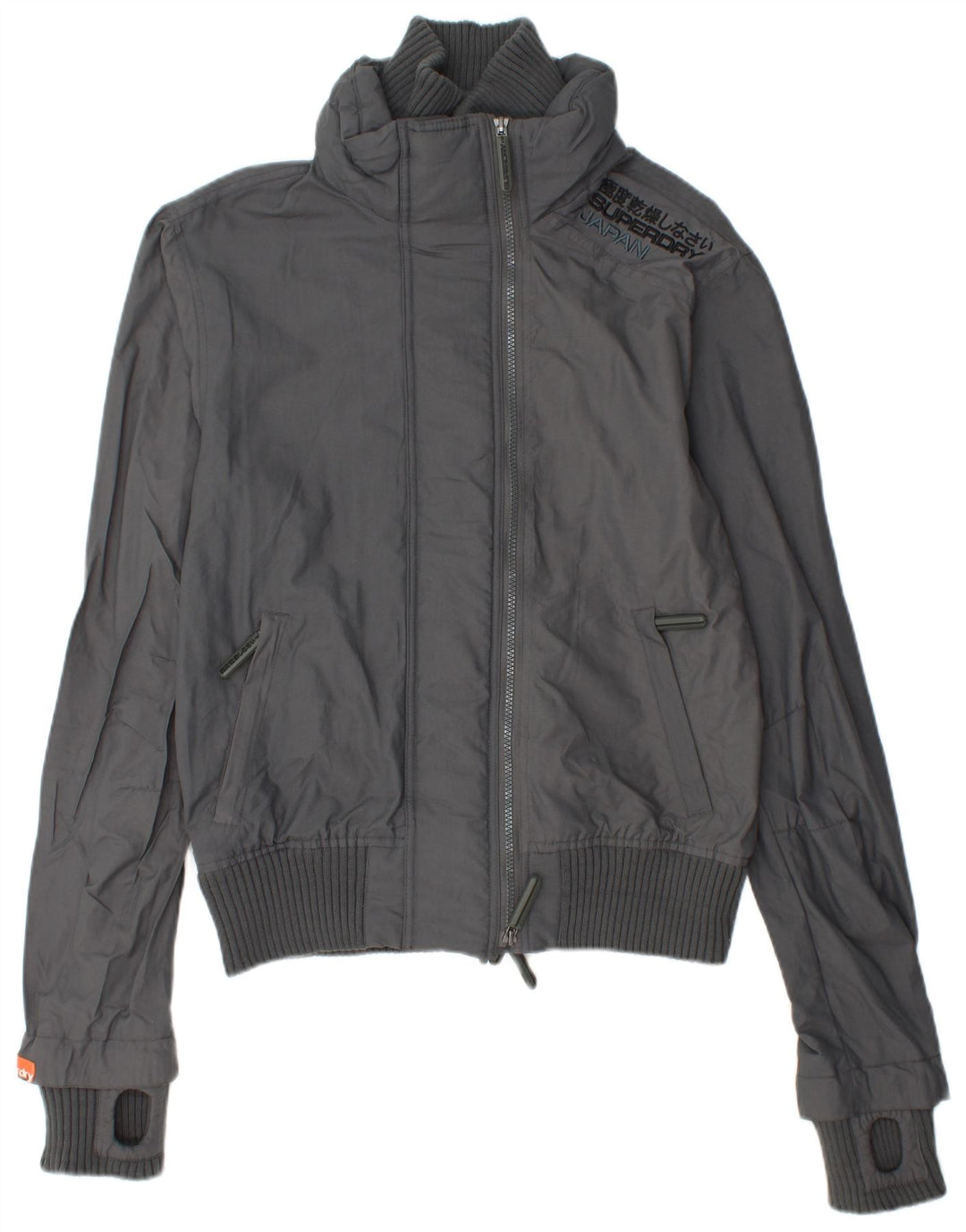SUPERDRY Chaqueta impermeable gráfica para mujer UK 44 Poliamida gris medio