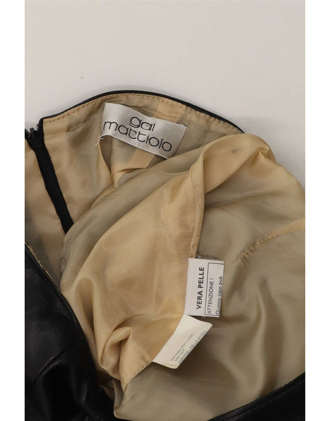 Gai Mattiolo Falda De Cuero Mujer W28 Mediano Negro