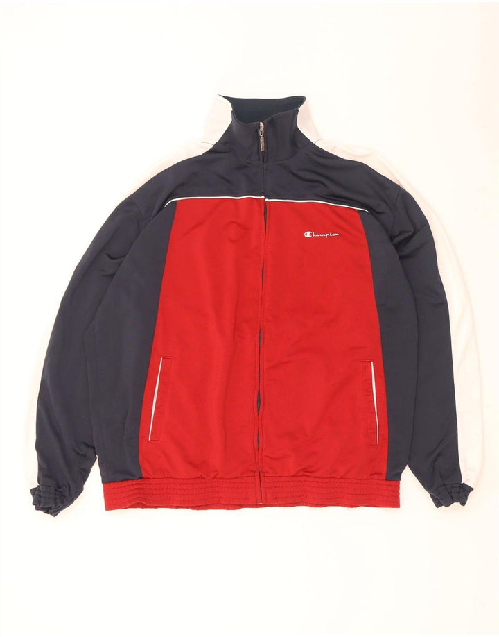 Champion Chaqueta de chándal para hombre XL Poliéster color block rojo