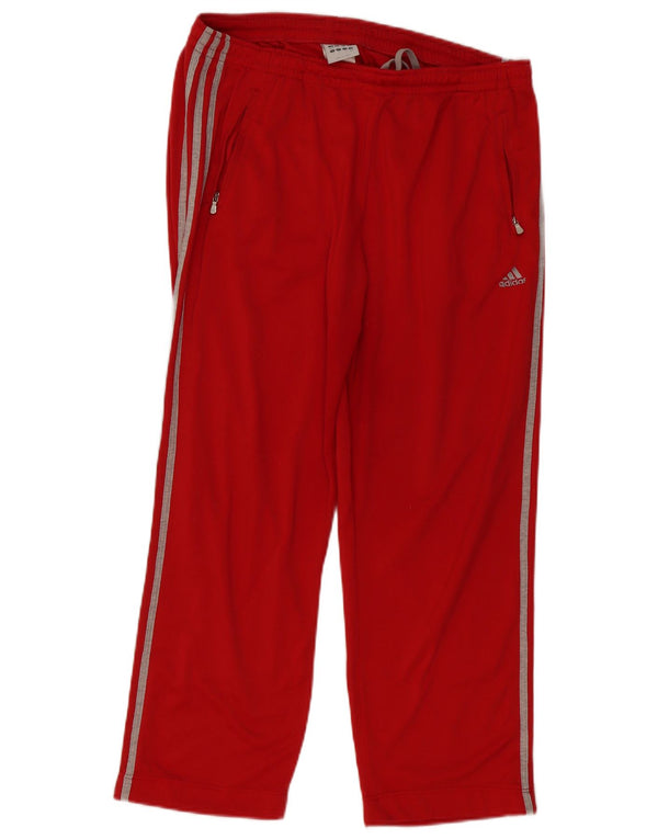 Adidas Pantalones de chándal para hombre UK 40/42 Medium Rojo Poliéster