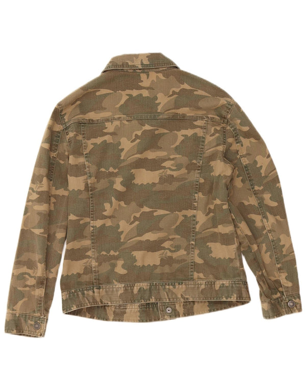 Benetton Boys Denim Jacket 9-10 Years Khaki Camouflage