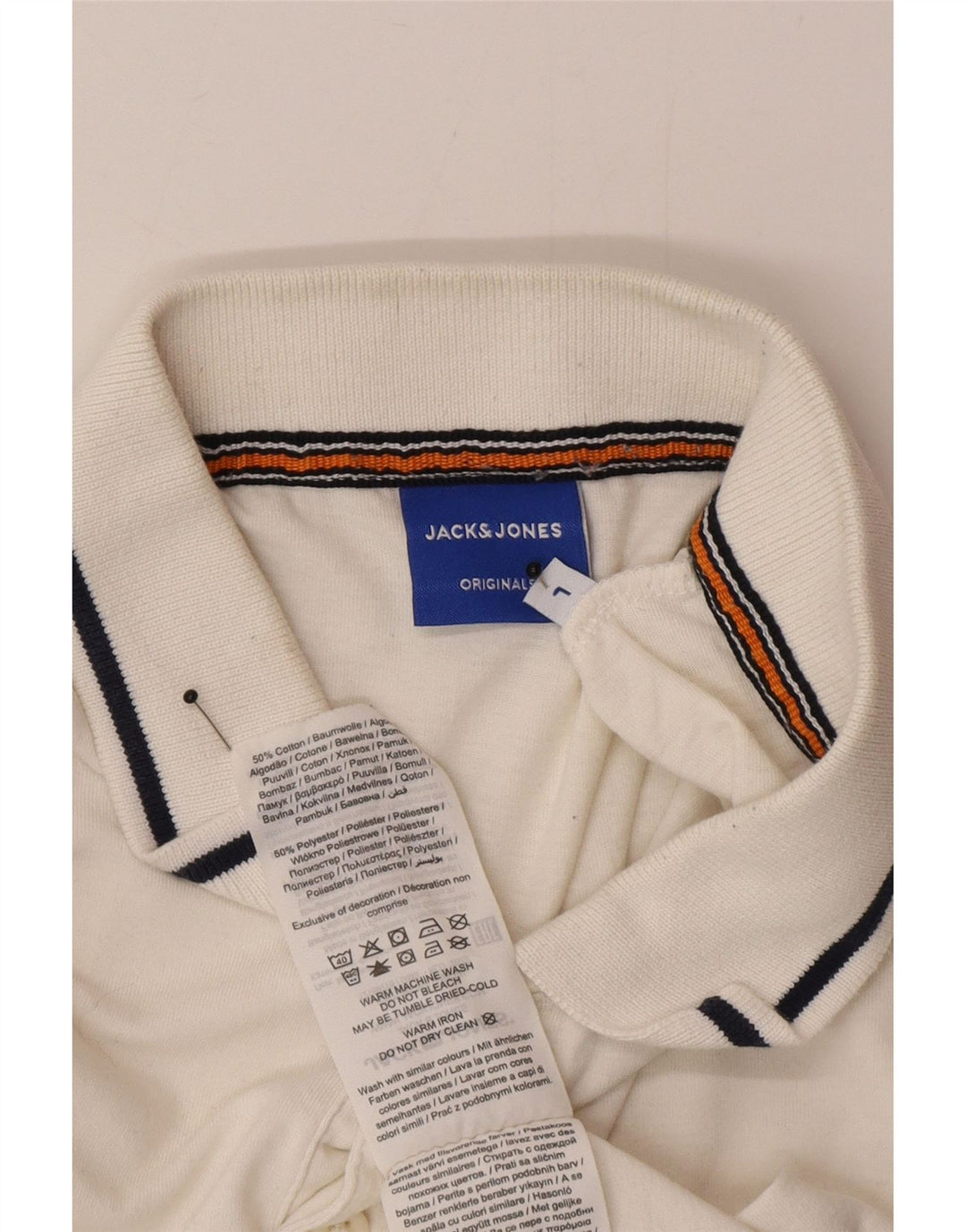 Polo Jack & Jones para hombre de algodón blanco grande