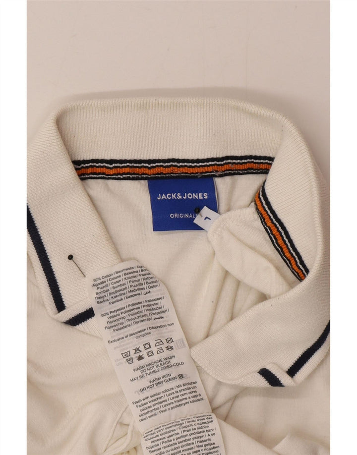 Polo Jack & Jones para hombre de algodón blanco grande