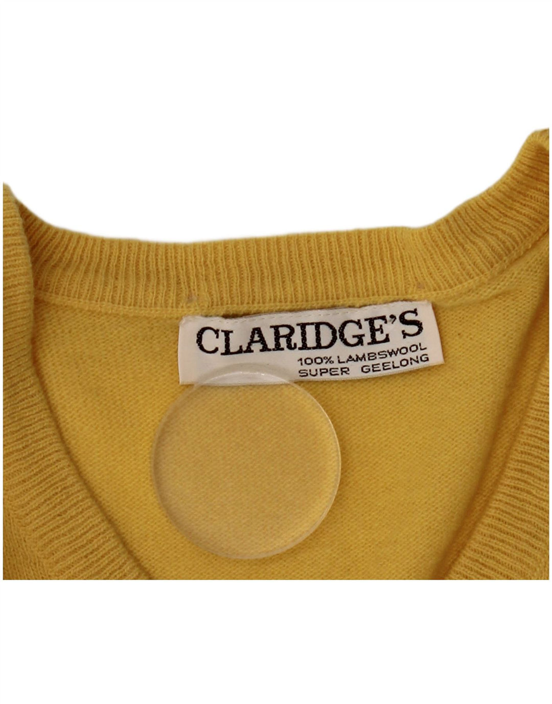 Claridges Jersey con cuello en V para hombre de lana de cordero amarilla grande