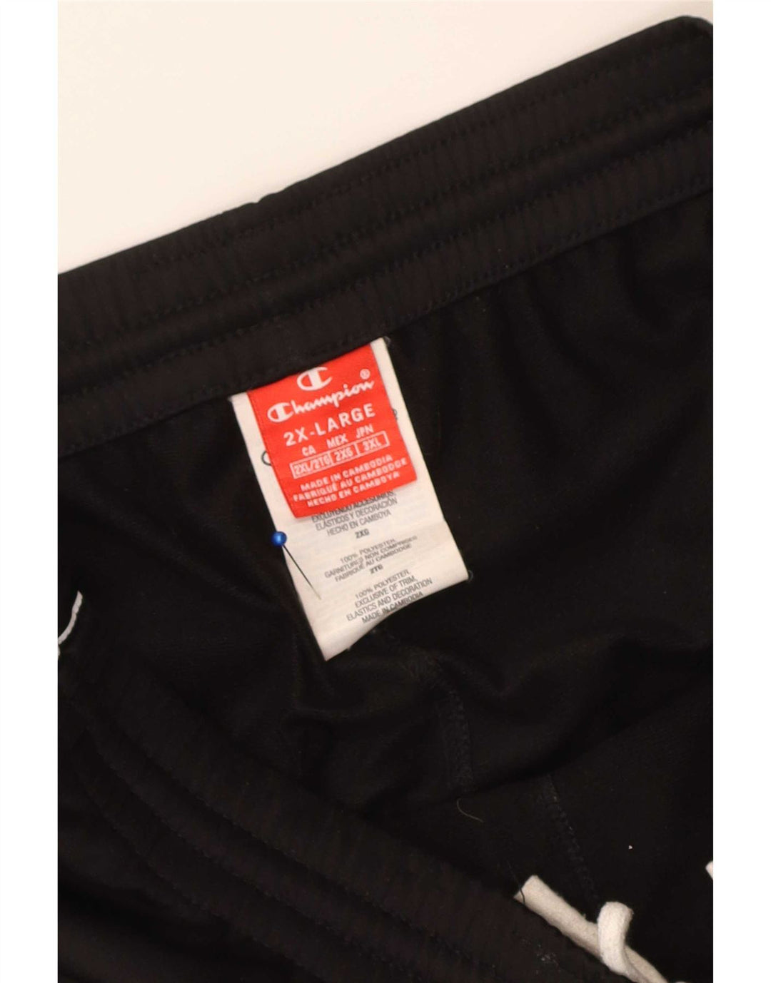 Champion Pantalones De Chándal Gráficos Para Hombre 2XL Poliéster Negro