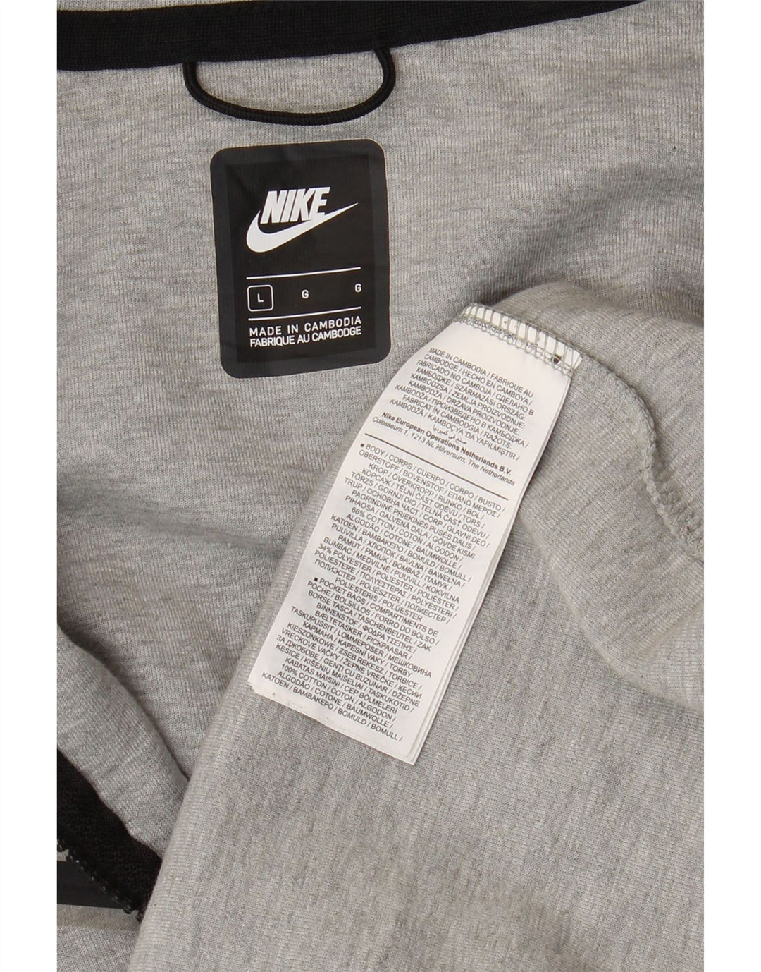 NIKE Sudadera con capucha y cremallera para hombre, talla grande, algodón gris