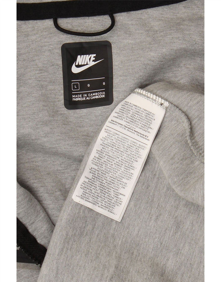 NIKE Sudadera con capucha y cremallera para hombre, talla grande, algodón gris