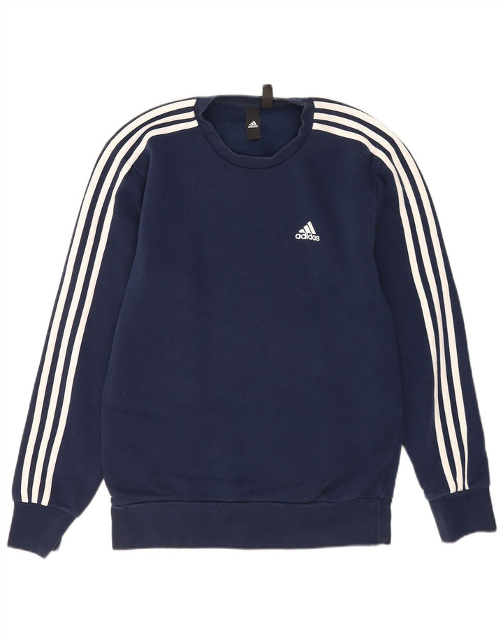 Adidas Hombre Sudadera Jumper Small Azul Marino Algodón