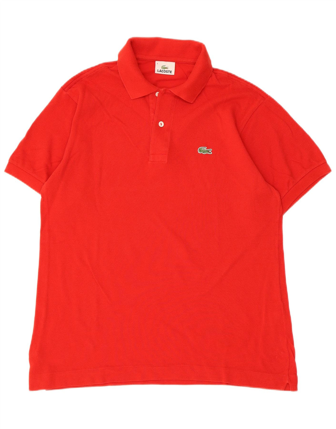 LACOSTE Polo para hombre talla 4 mediano algodón rojo
