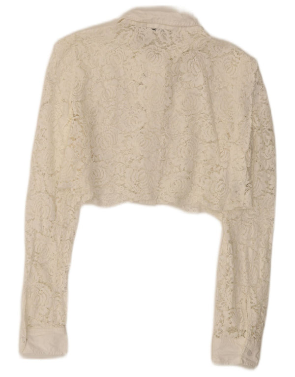 Philosphy Di Lorenzo Serafini Blusa corta para mujer UK 10 Small White