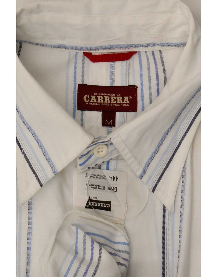 Camisa Carrera Hombre Mediana Algodón Rayas Blancas