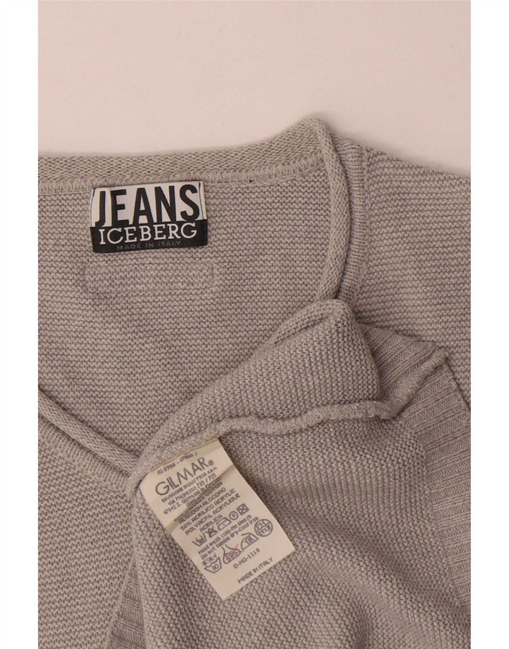 Iceberg Jersey Con Cuello En V Para Hombre Algodón Gris Medio