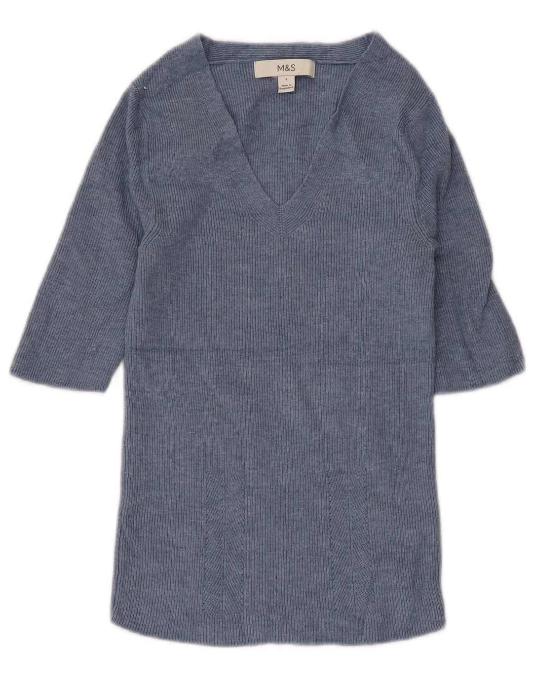 Marks & Spencer Blusa para Mujer Top UK 8 Small Viscosa Azul