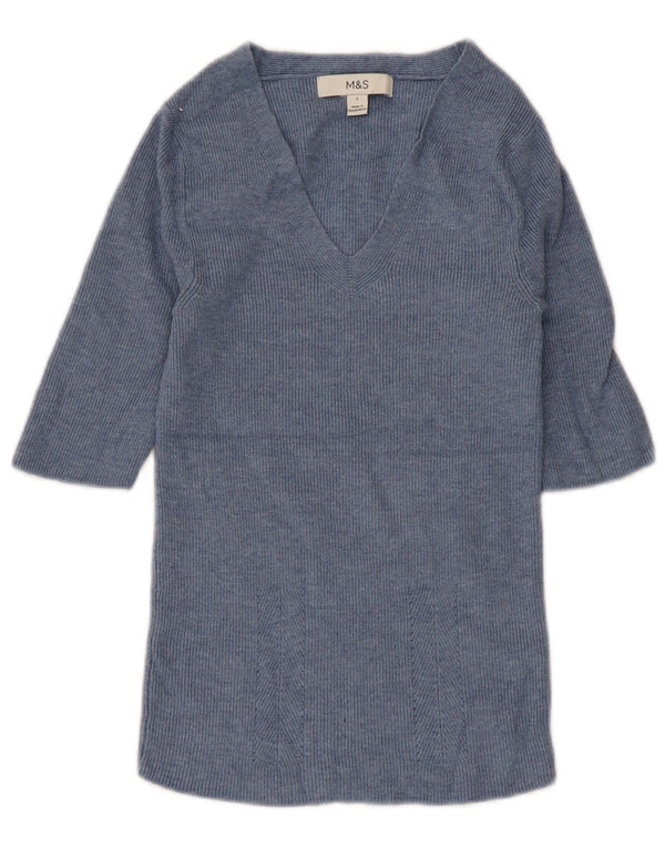 Marks & Spencer Blusa para Mujer Top UK 8 Small Viscosa Azul