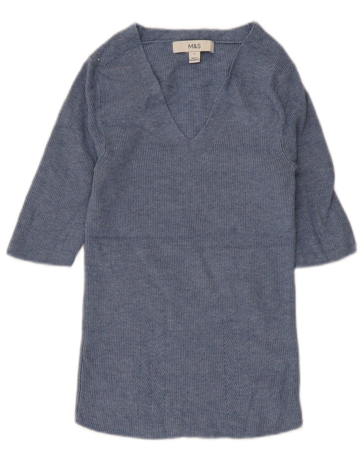 Marks & Spencer Blusa para Mujer Top UK 8 Small Viscosa Azul