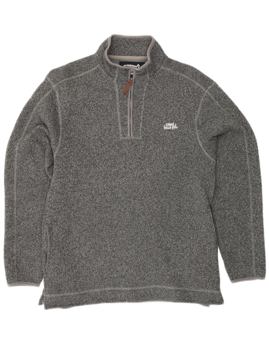 WEIRD FISH Sudadera con cuello y cremallera para hombre Jersey Gris medio Poliéster