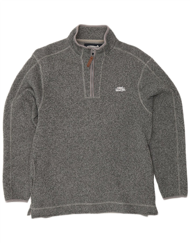 WEIRD FISH Sudadera con cuello y cremallera para hombre Jersey Gris medio Poliéster
