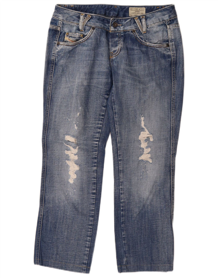 Diesel Mujer Looppy Vaqueros Rectos Desgastados W32 L26 Algodón Azul